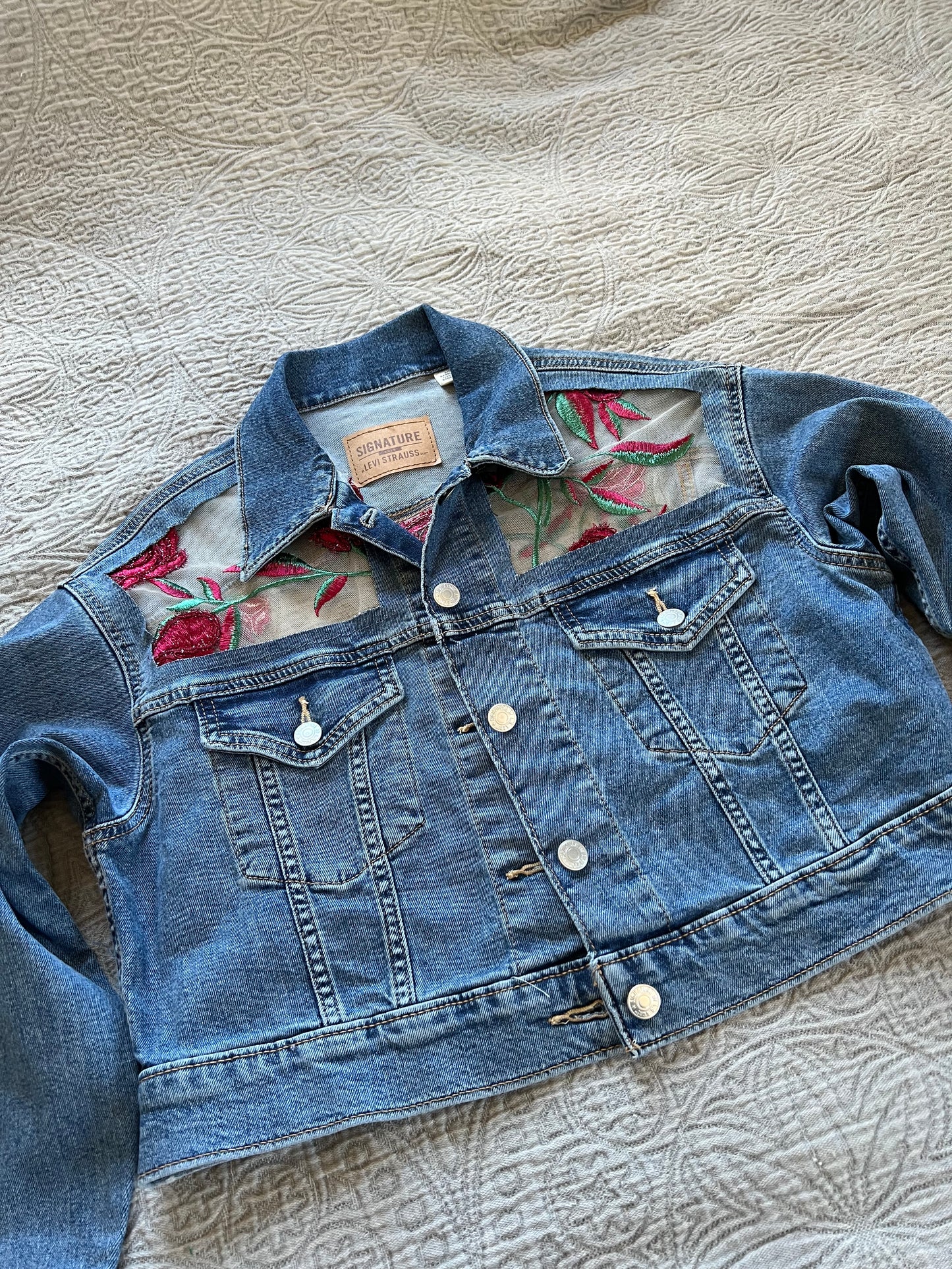 Denim Roses Cropped [S]