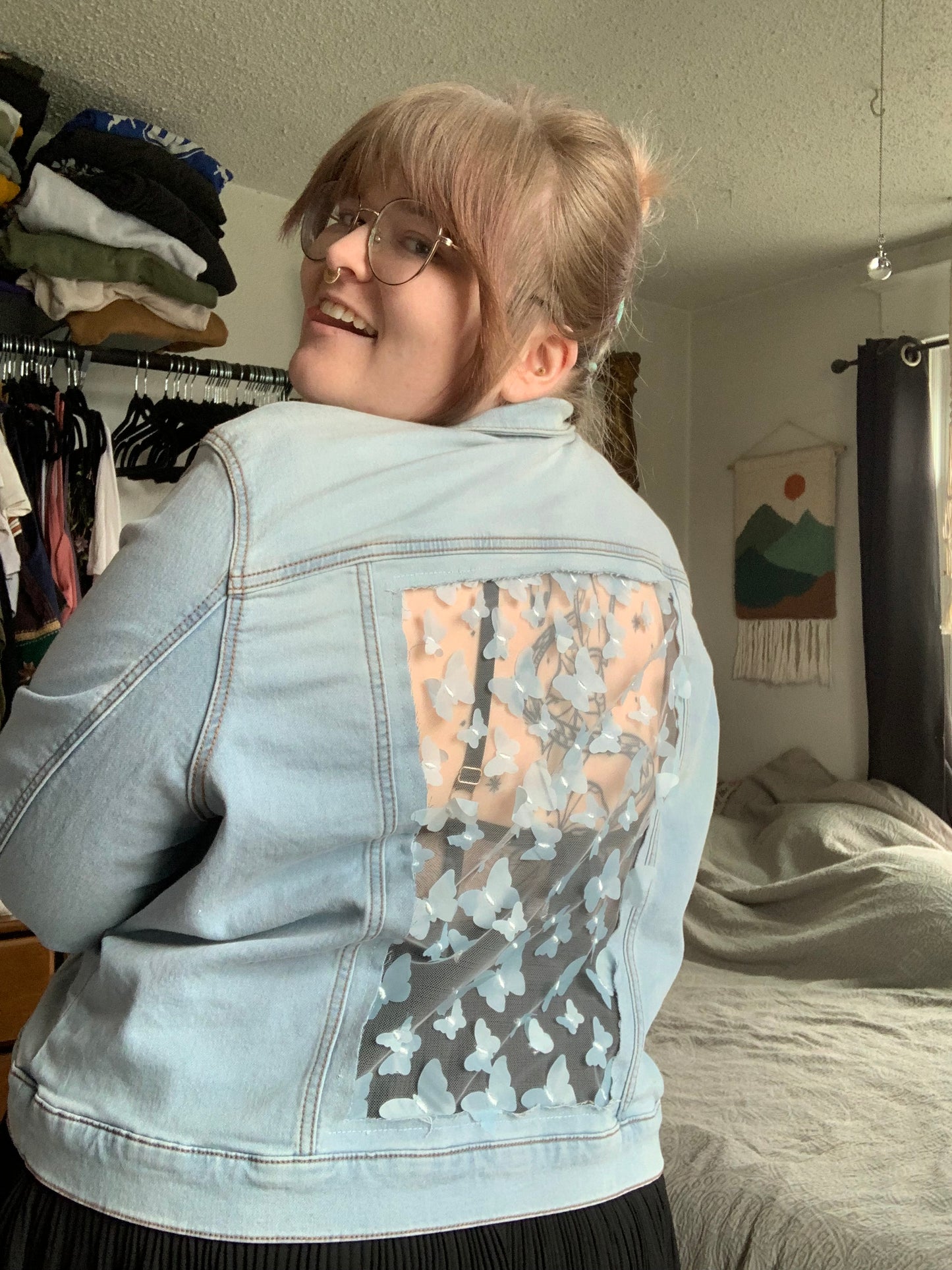 Light Wash Denim Butterflies [2X]
