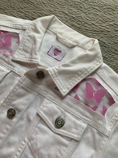 White Denim Butterfly Jacket [S]