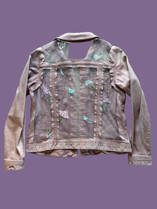 Pink Denim Mushrooms Jacket [XL]