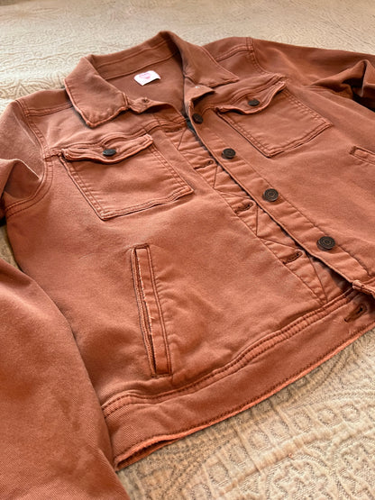 Mauve Cropped Mystic Denim Jacket [0X]