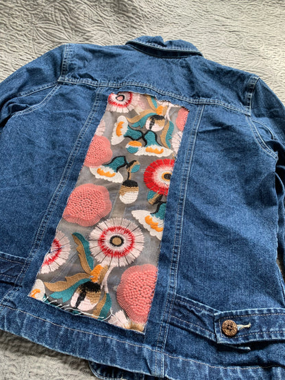 Navy Blue Denim Wild Flowers [M]