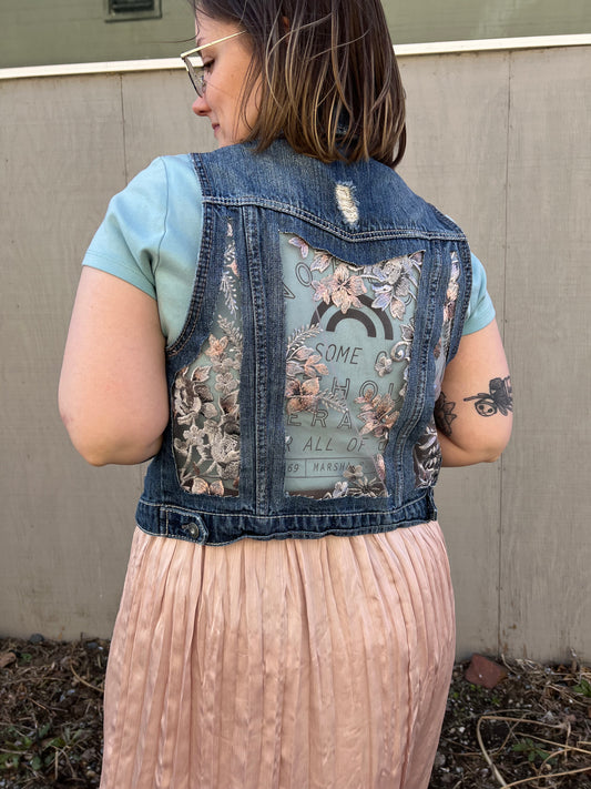Denim Silver Floral [M]