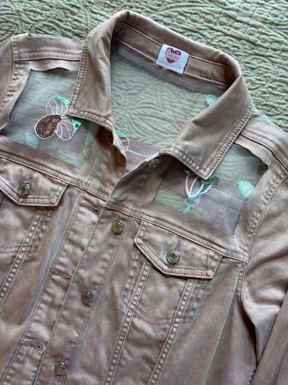 Pink Denim Mushrooms Jacket [XL]