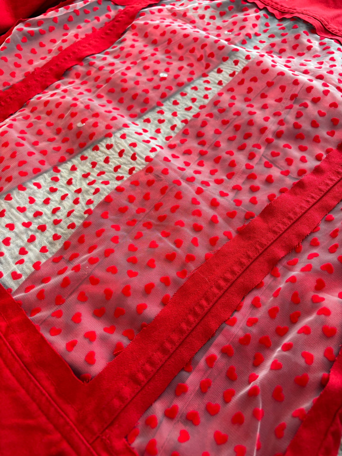 Red Denim Hearts Jacket [0X]