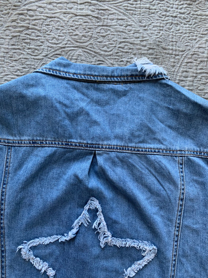 Distressed Star Denim Mystic Jacket [0X]