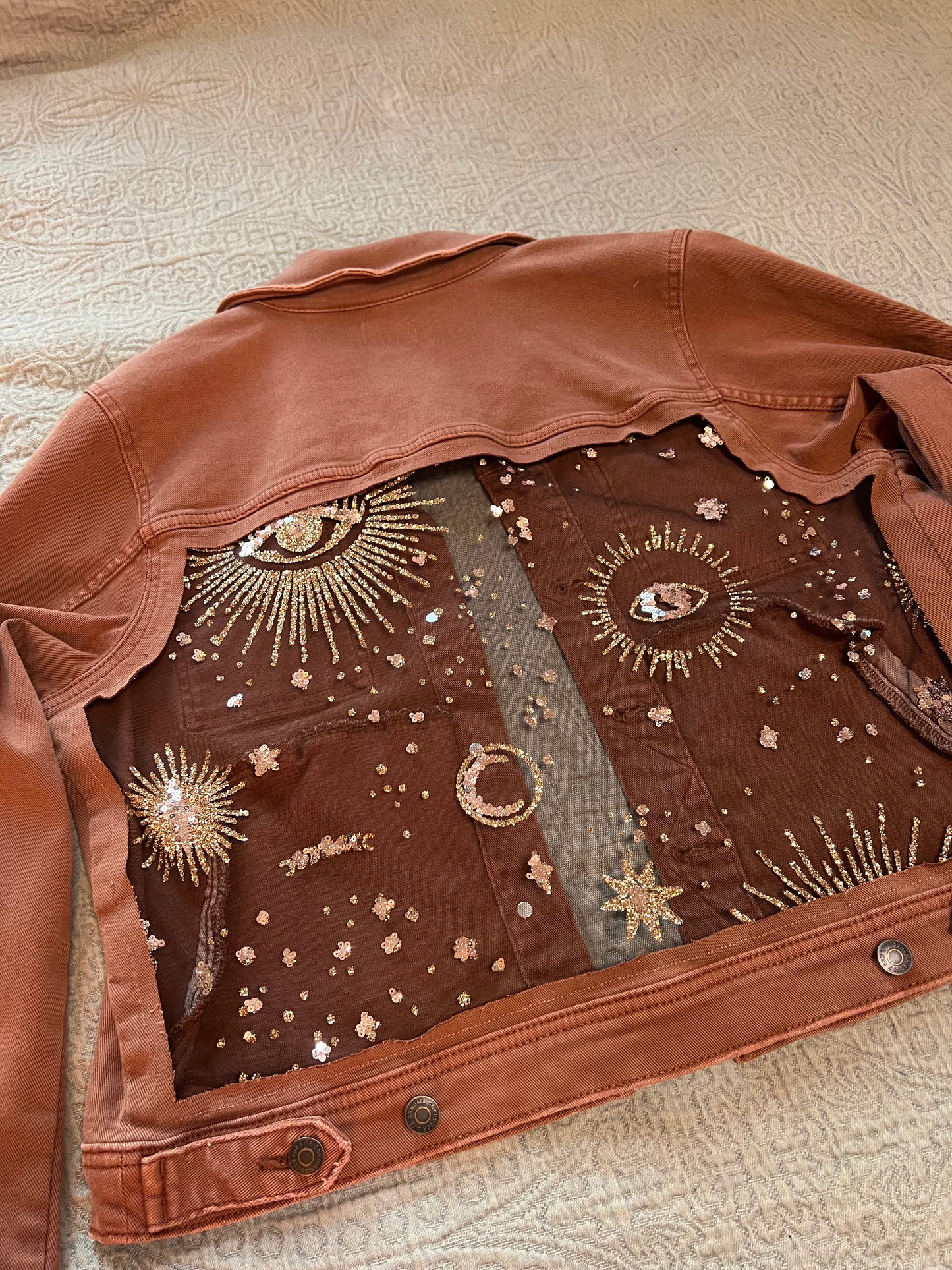Mauve Cropped Mystic Denim Jacket [0X]