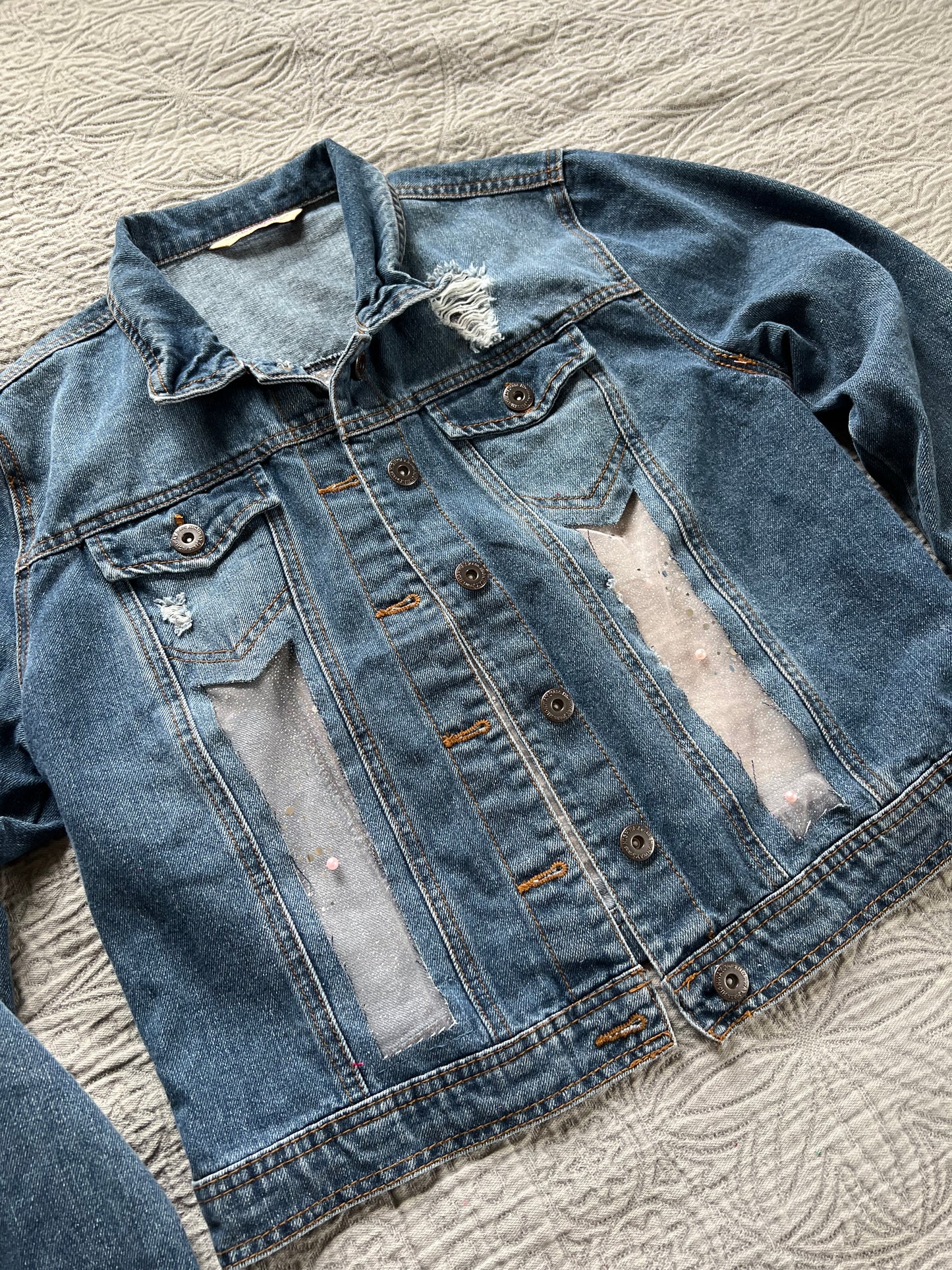 Denim Glitter and Pearls [L]