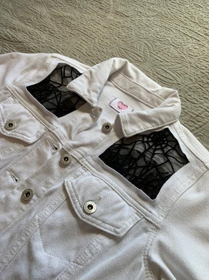 White Denim Spiderweb Jacket   [XS]