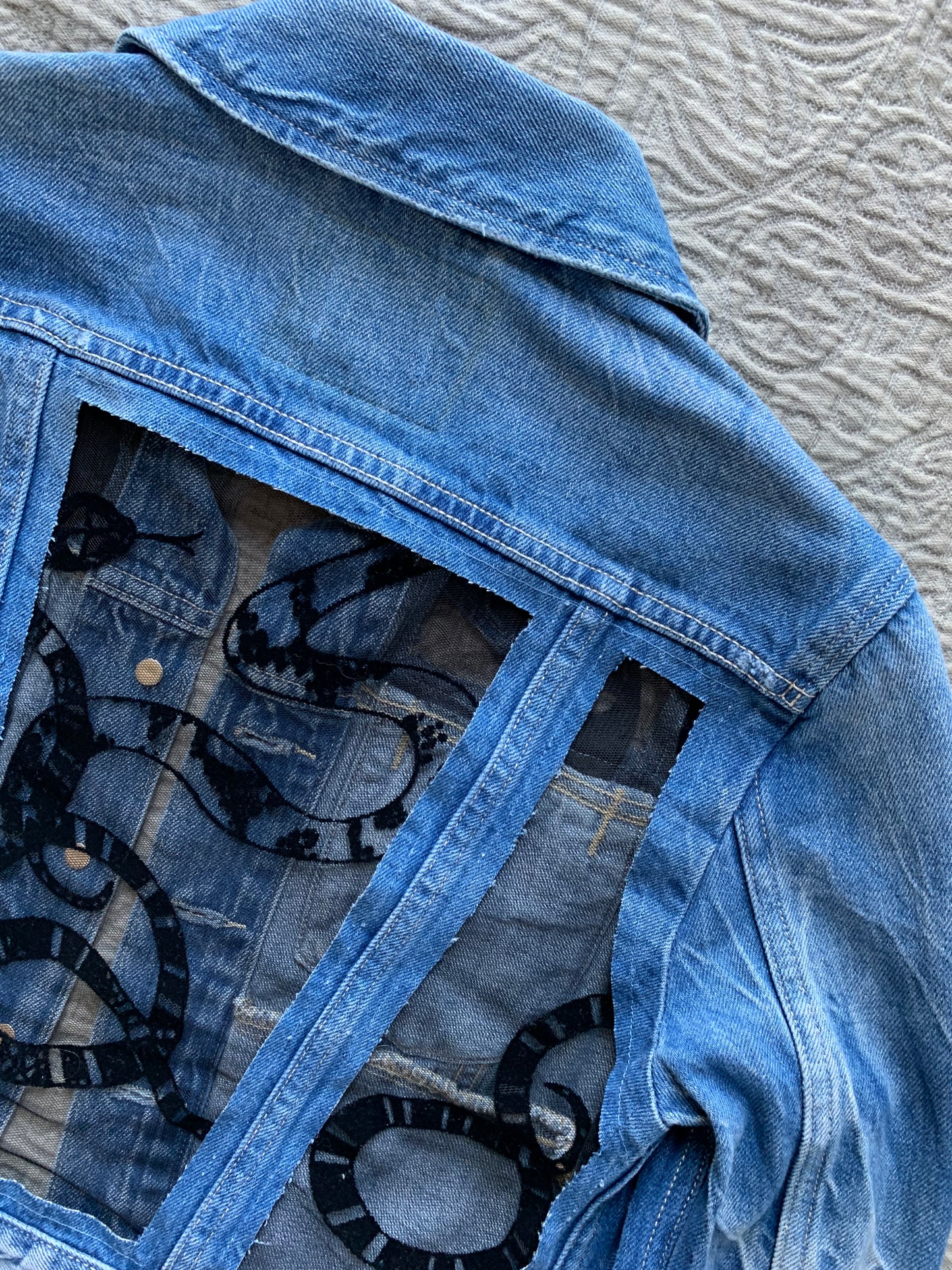 Acid Wash Denim Snakes Jacket [S]