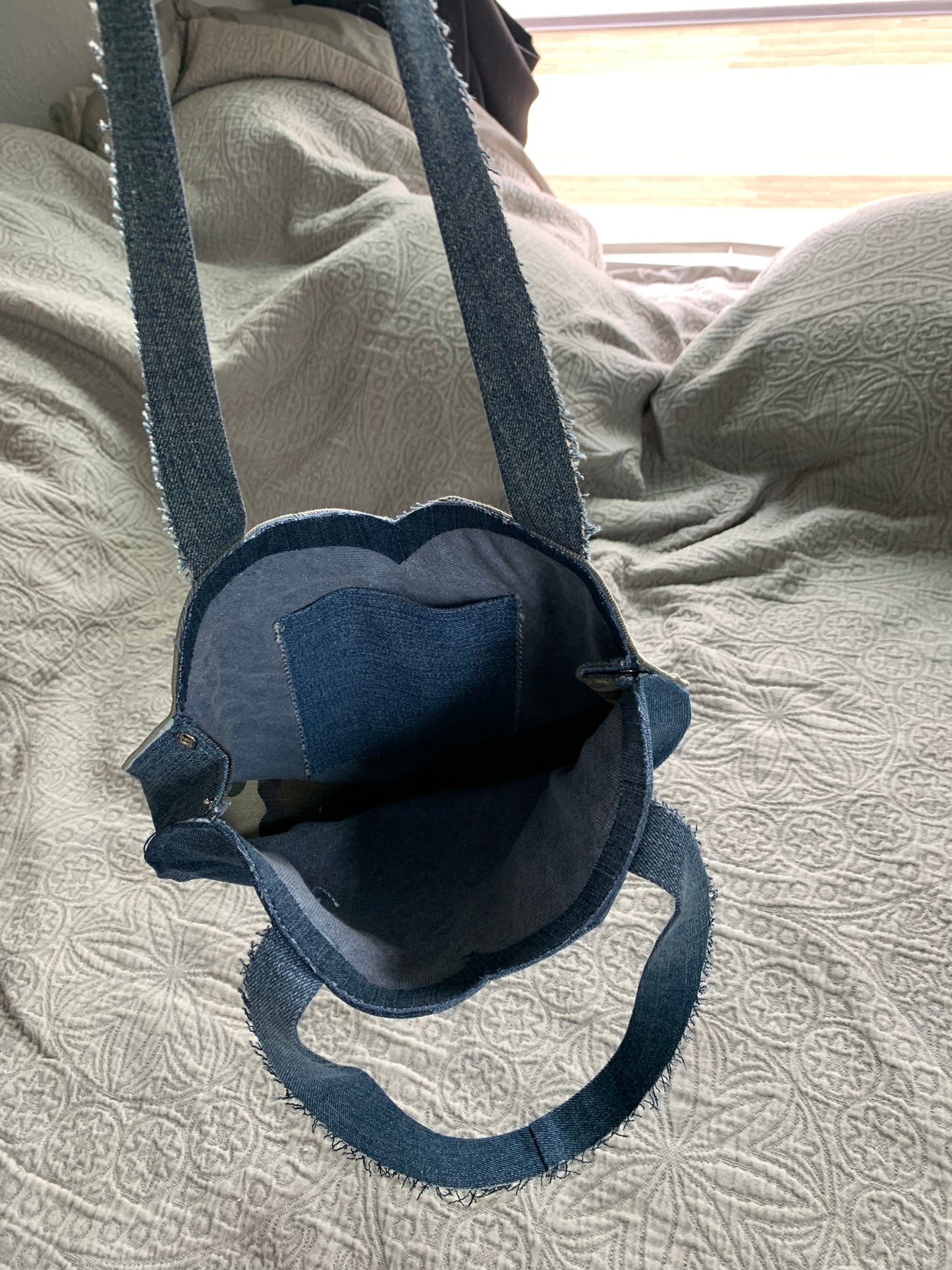 Denim Patchwork Heart Bag