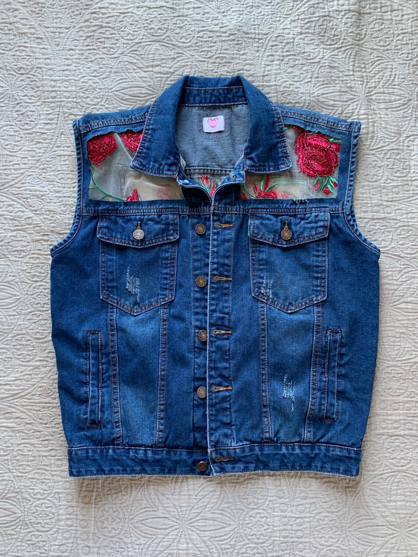 Denim Rose Vest [XL]