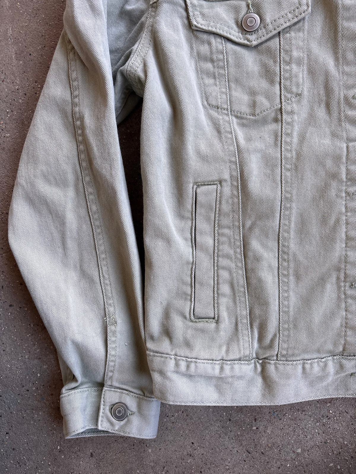 Green Denim Flowers Jacket [L]