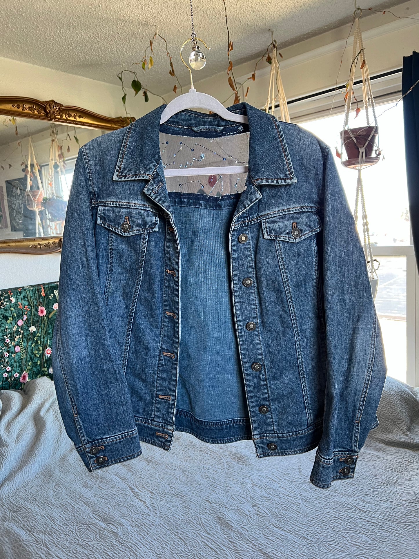 Painted Denim Astronaut and Stars [L]