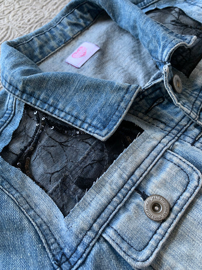 Cropped Denim Spooky Tree Jacket [M]