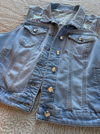 Blue Stars Light-Wash Denim Vest [XL]