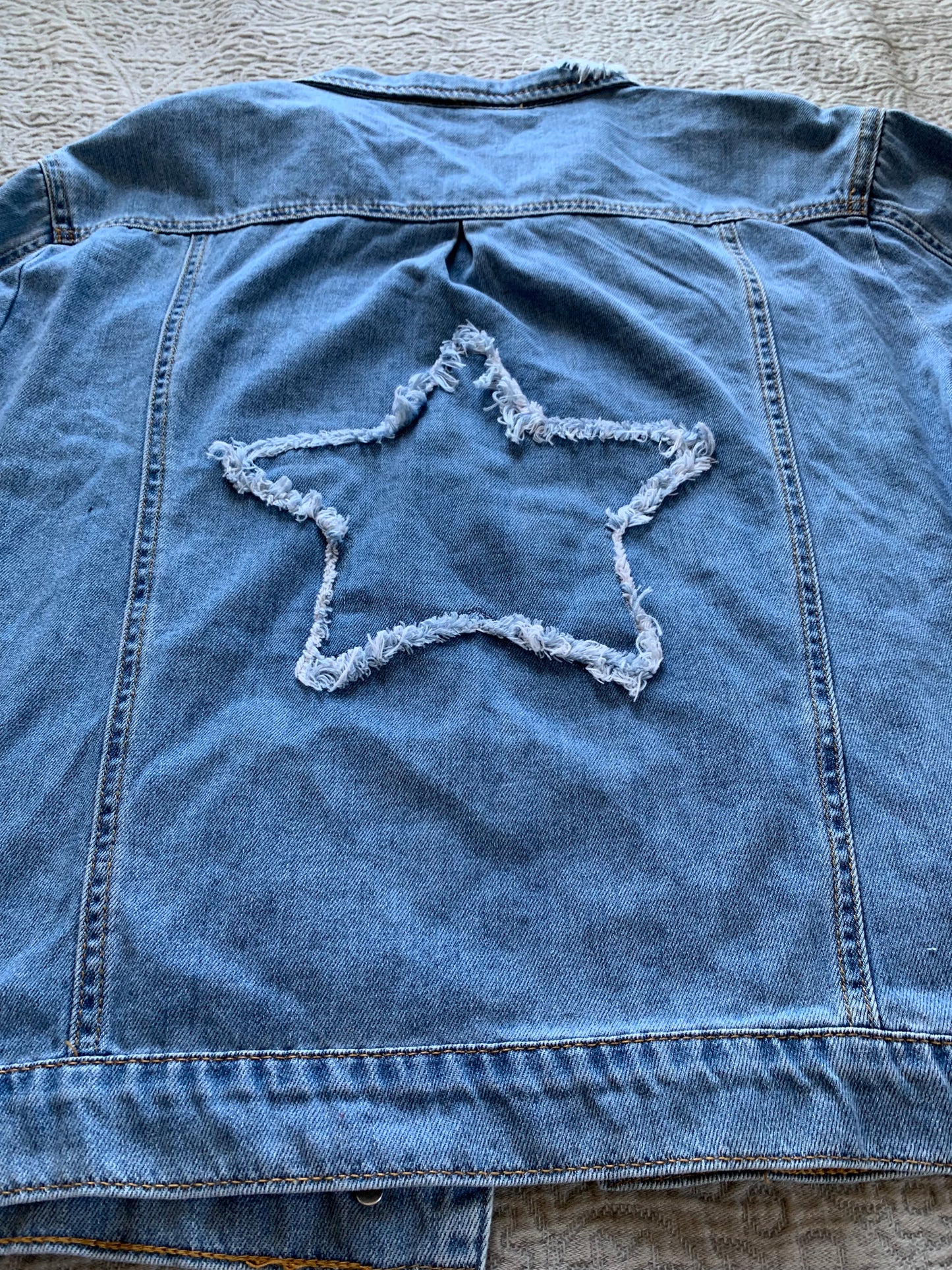 Distressed Star Denim Mystic Jacket [0X]