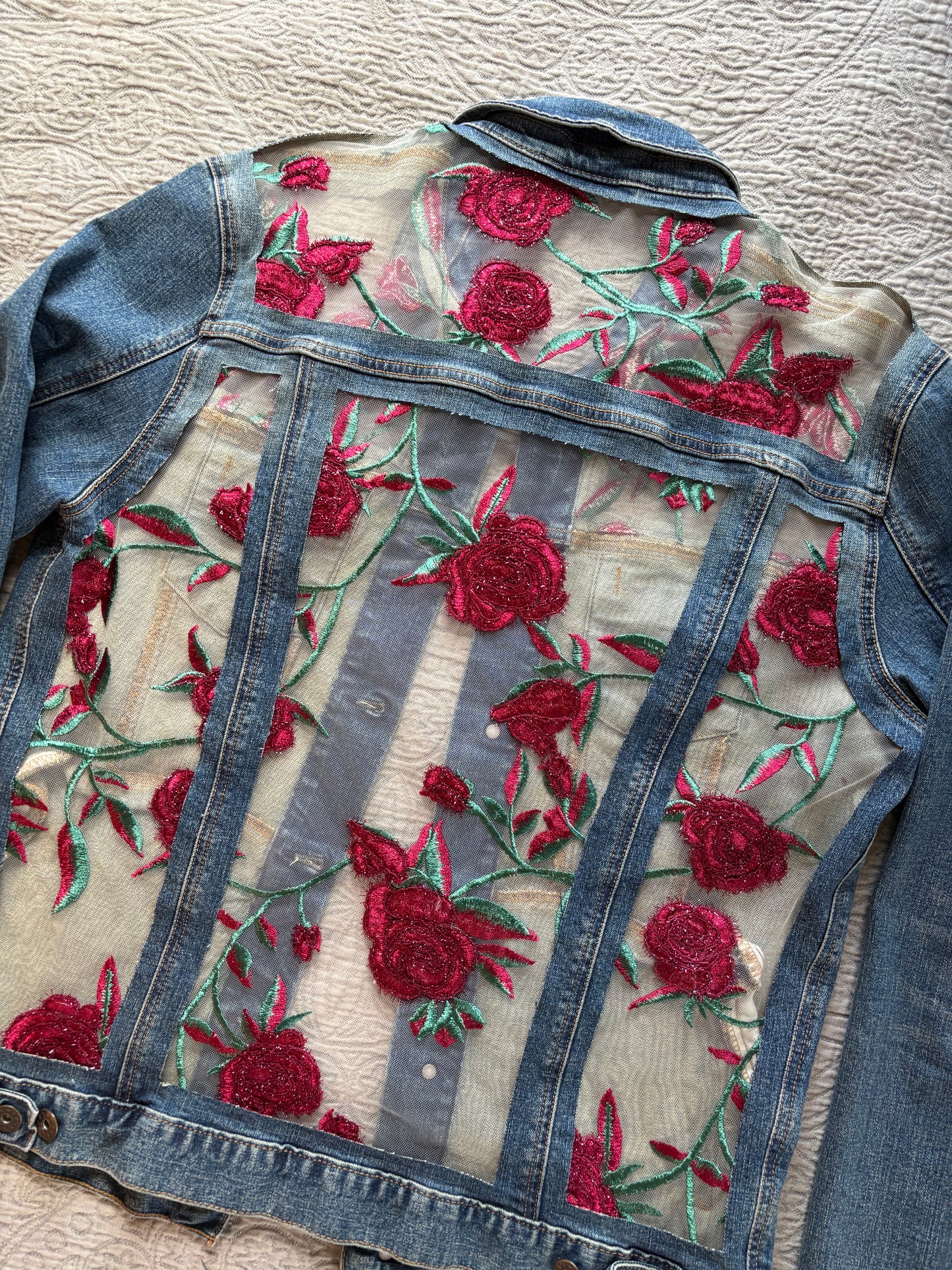 Denim Roses Jacket [0X]