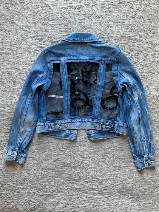 Acid Wash Denim Snakes Jacket [S]