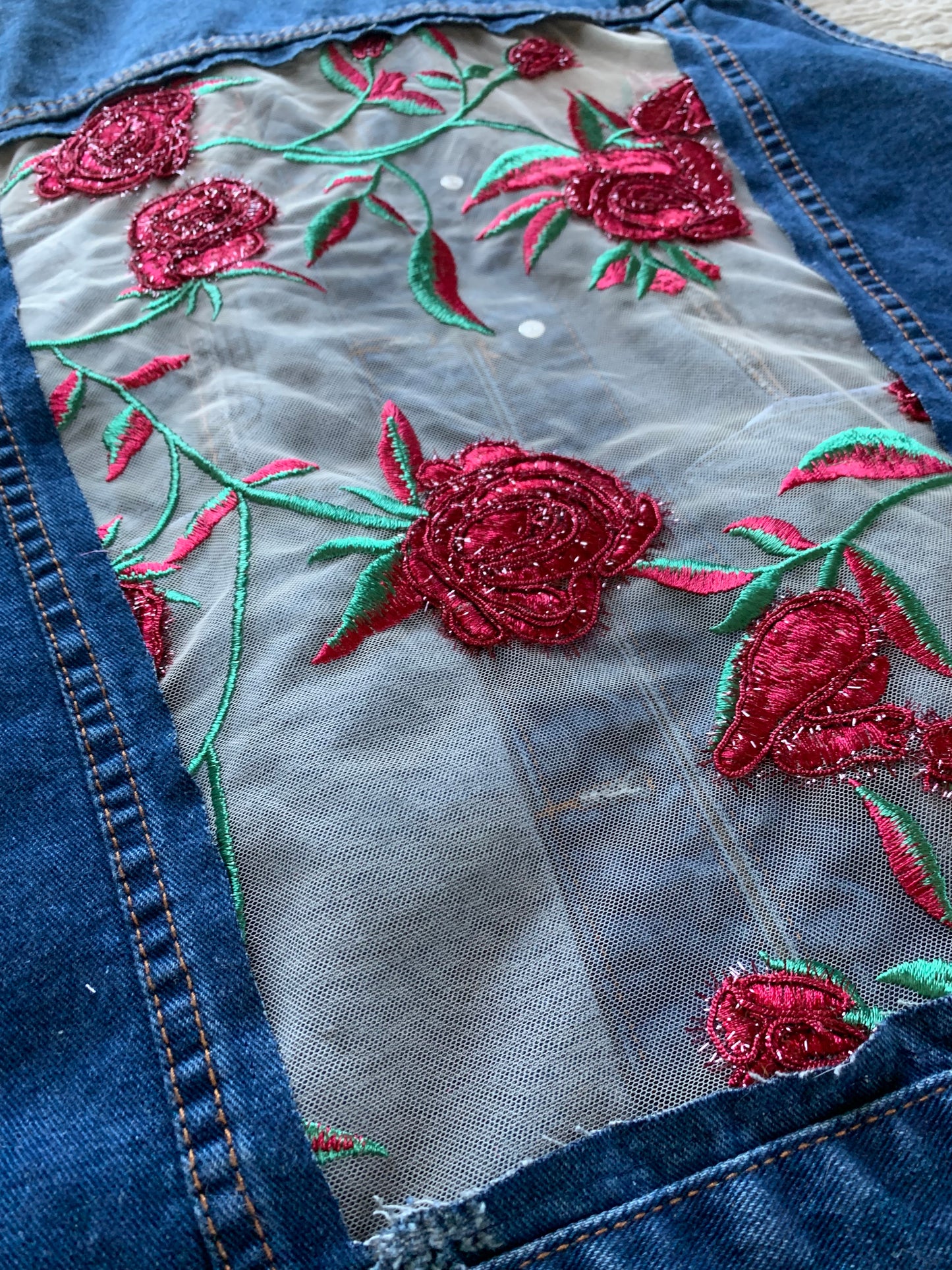 Denim Rose Vest [XL]