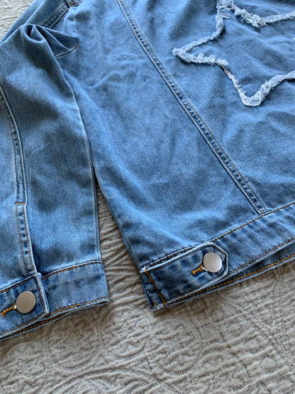 Distressed Star Denim Mystic Jacket [0X]