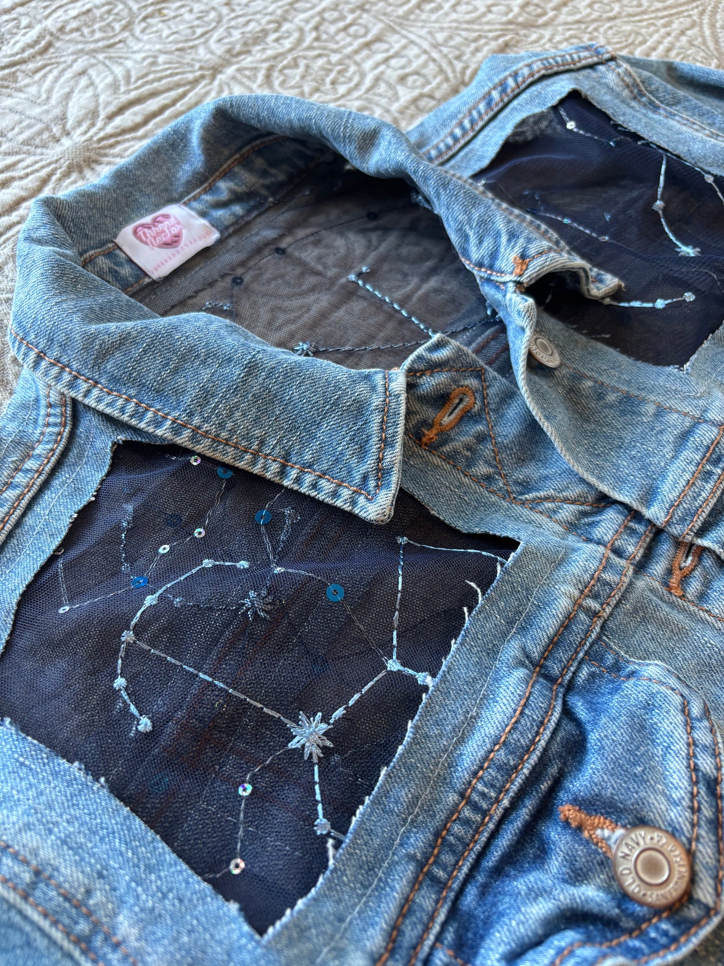 Constellation Light-Wash Denim Jacket [L]