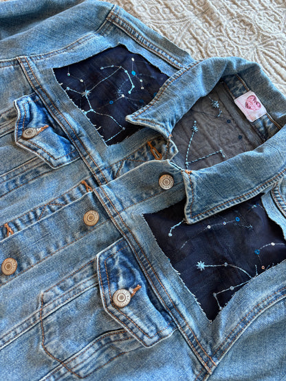 Constellation Light-Wash Denim Jacket [L]