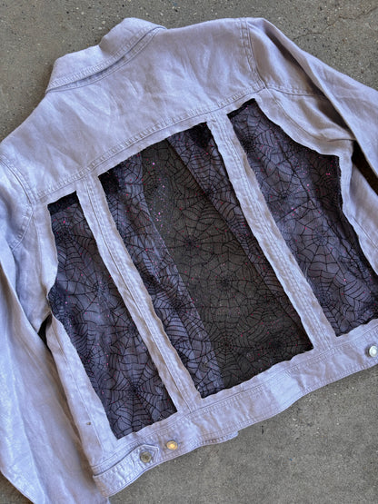 Purple Denim Spider Webs Shirt [L]