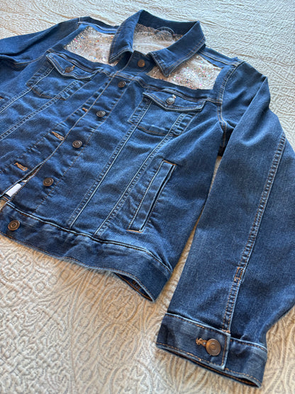 Dark Wash Fireworks Denim Jacket [1X]