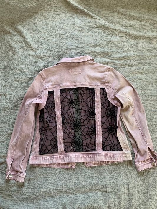 Pink Denim Spiderwebs Jacket [L]