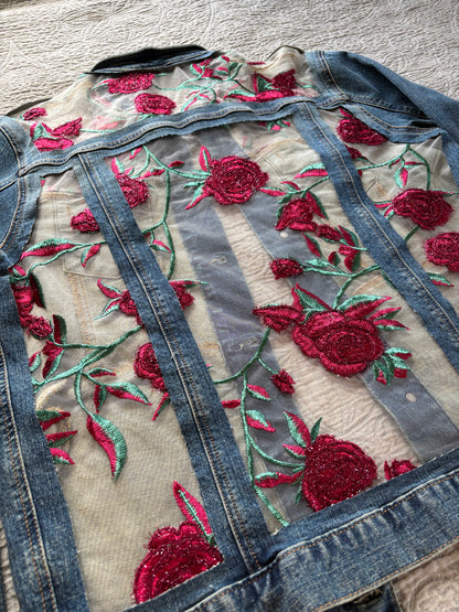 Denim Roses Jacket [0X]
