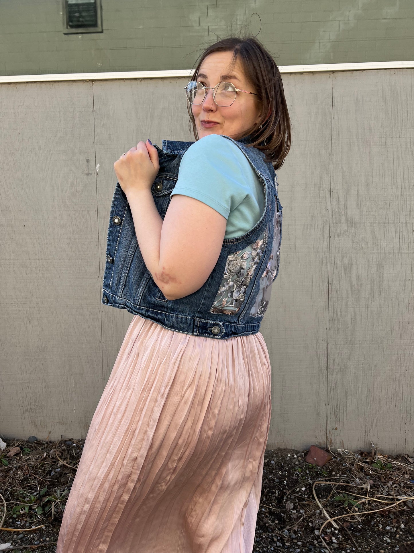 Denim Silver Floral [M]