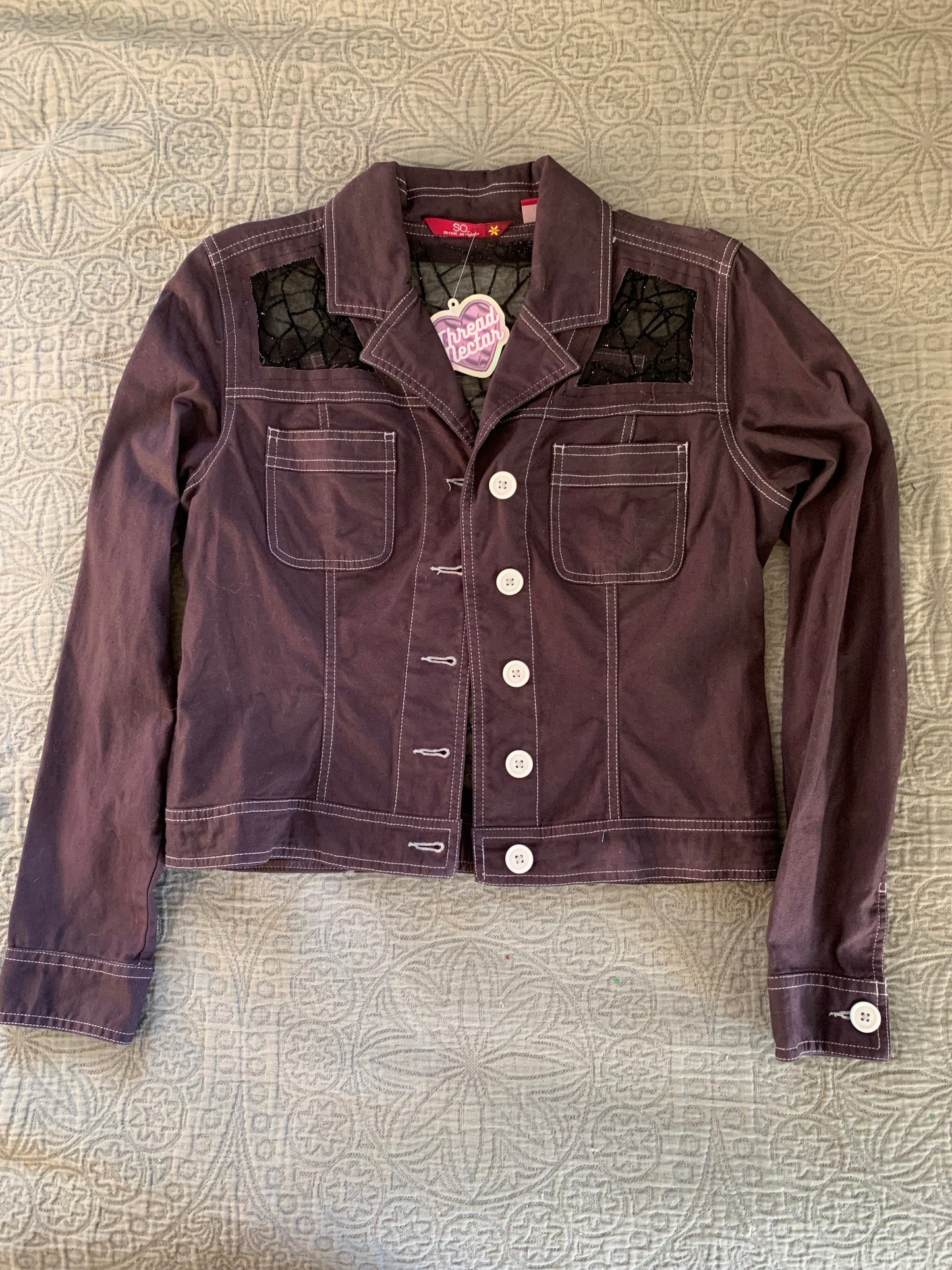 Purple Denim Spiderwebs [L]