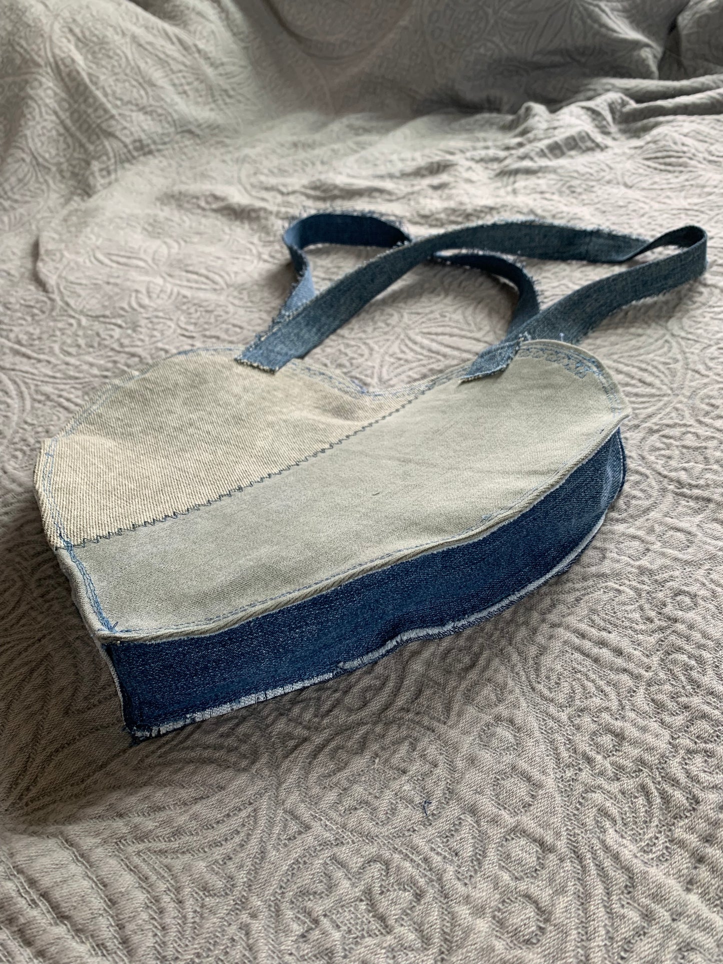 Denim Patchwork Heart Bag