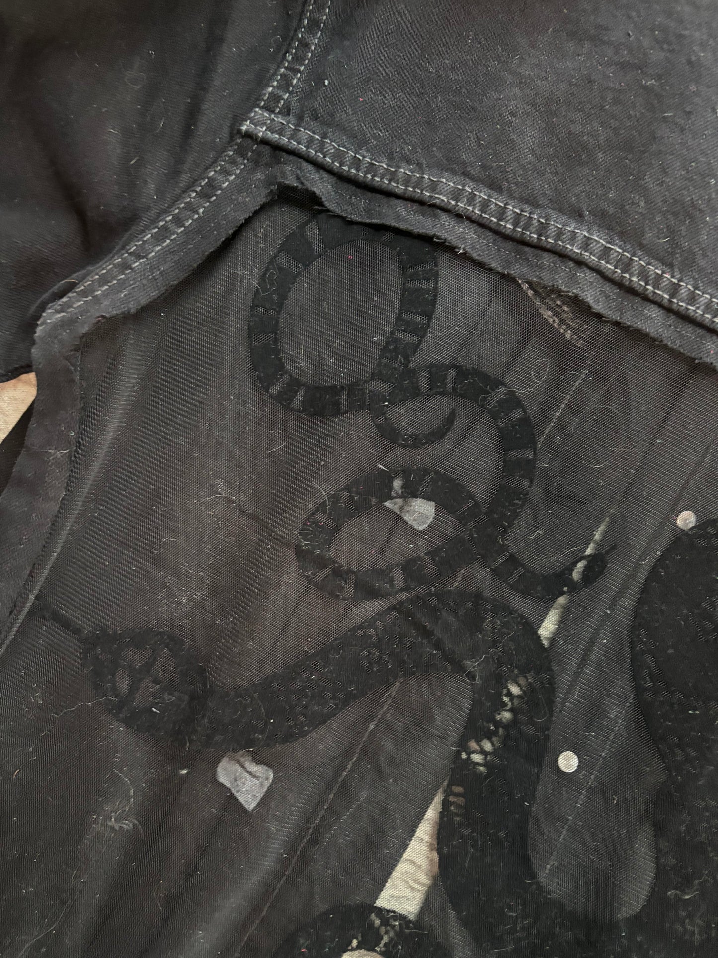 Black Denim Snakes Jacket [XL]