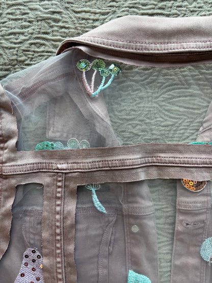 Pink Denim Mushrooms Jacket [XL]