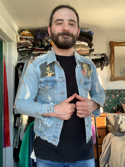 Distressed Denim Yellow Vines [M]