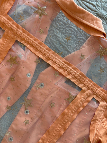 Gold Stars Orange Denim Jacket [XL]