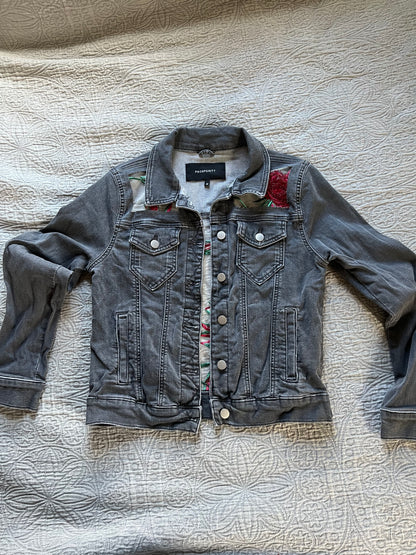 Grey Denim Roses [M]