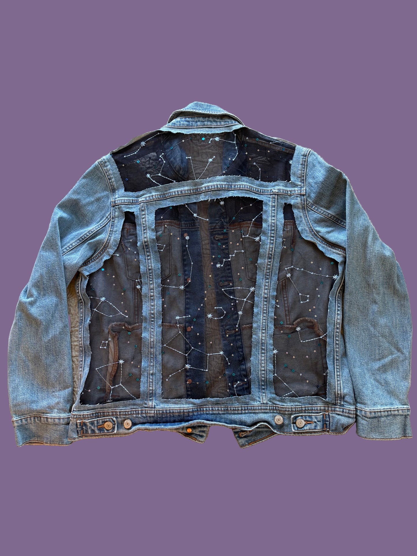 Constellation Light-Wash Denim Jacket [L]