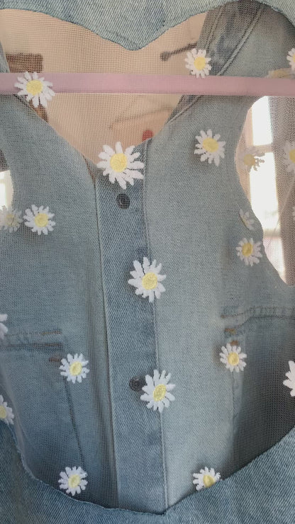 Heart Cutout Denim Daisies [4X]