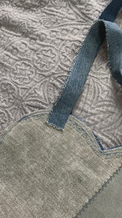 Denim Patchwork Heart Bag