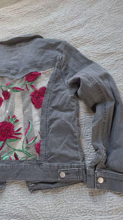 Grey Denim Roses [M]