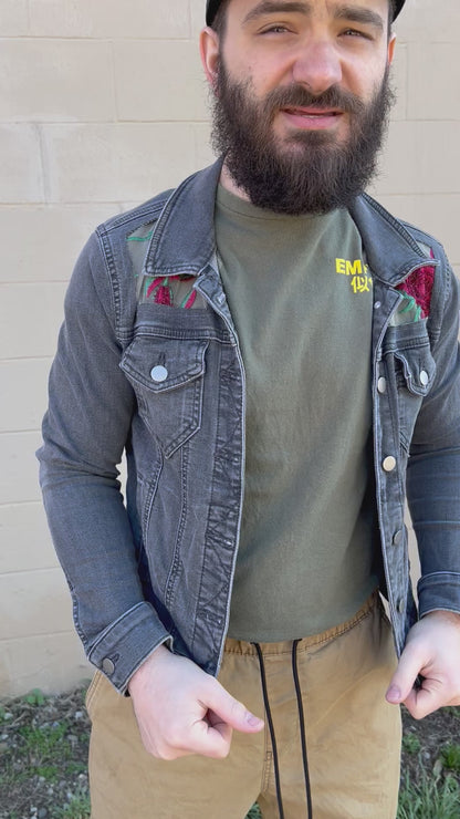 Grey Denim Roses [M]